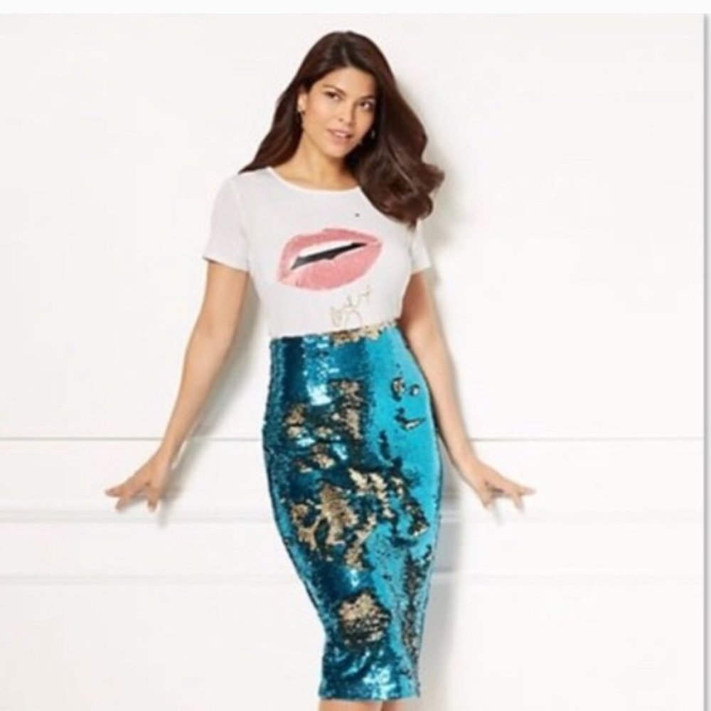 Eva Mendes  for New York & Company Joula Sequin Skirt 1X